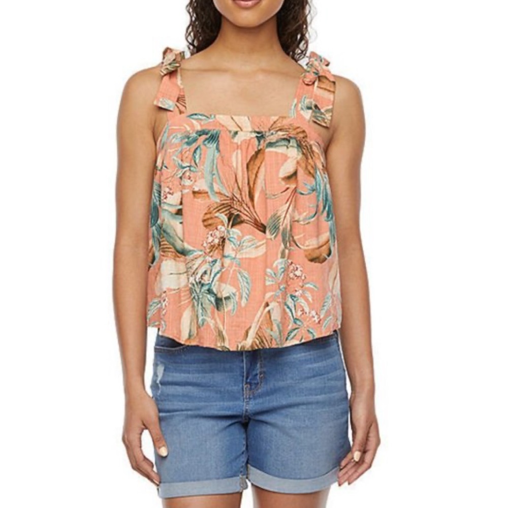 a.n.a NWT Sleeveless Floral Top with Shoulder Ties